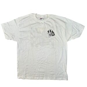 Vintage Hanes Press Pass Race Cards T-Shirt White XL Nascar Racing 90s Graphic